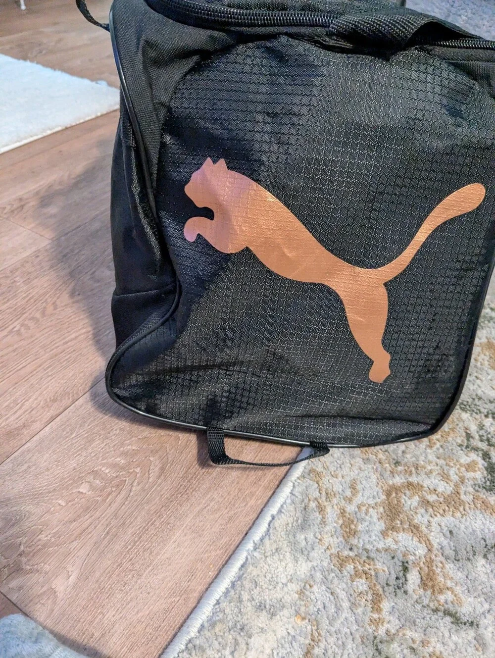 Puma Black Duffel Bag with Metallic Copper Logo